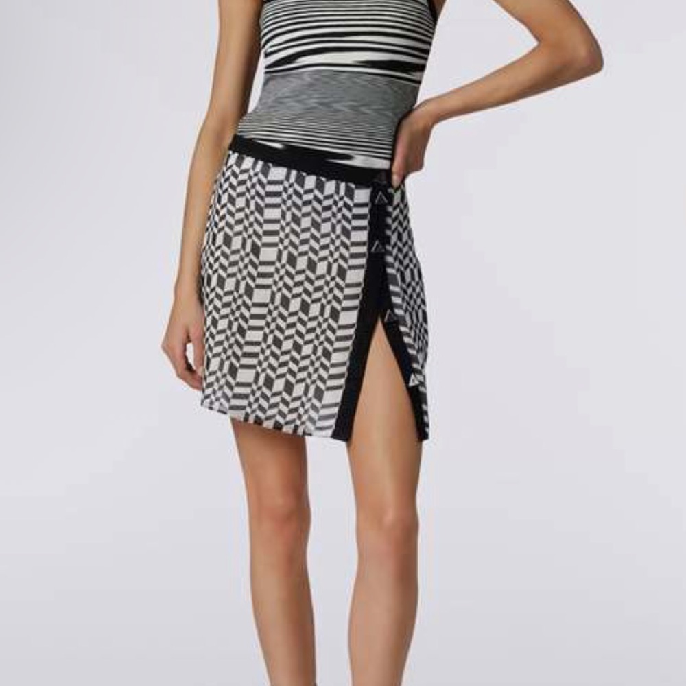 Missoni Black and White Optical Print Mini Skirt